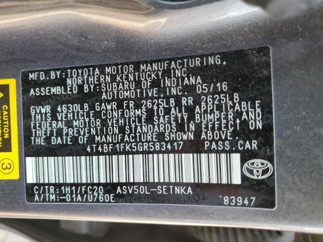 Photo 11 VIN: 4T4BF1FK5GR583417 - TOYOTA CAMRY LE 