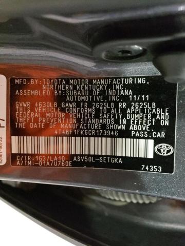 Photo 11 VIN: 4T4BF1FK6CR173946 - TOYOTA CAMRY 