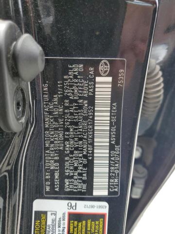 Photo 11 VIN: 4T4BF1FK6CR174952 - TOYOTA CAMRY BASE 