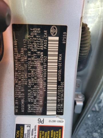 Photo 12 VIN: 4T4BF1FK6CR187152 - TOYOTA CAMRY 