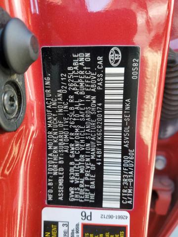 Photo 12 VIN: 4T4BF1FK6CR200174 - TOYOTA CAMRY BASE 