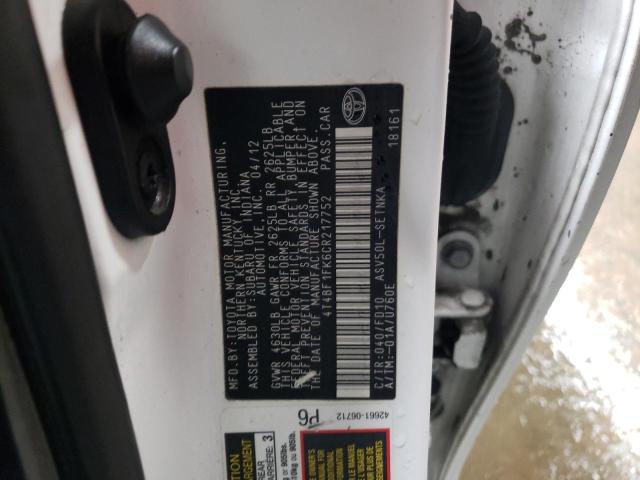 Photo 12 VIN: 4T4BF1FK6CR217752 - TOYOTA CAMRY BASE 