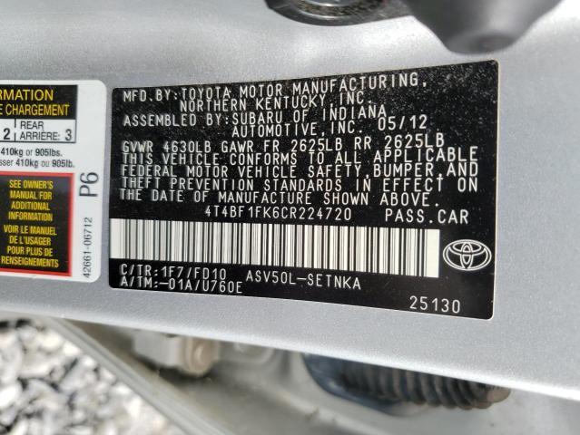 Photo 11 VIN: 4T4BF1FK6CR224720 - TOYOTA CAMRY 