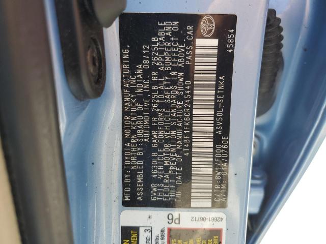 Photo 11 VIN: 4T4BF1FK6CR245440 - TOYOTA CAMRY 