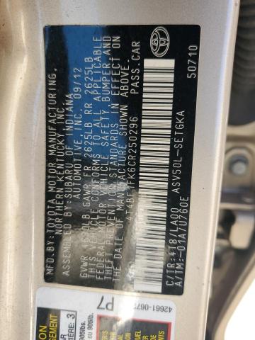 Photo 12 VIN: 4T4BF1FK6CR250296 - TOYOTA CAMRY 