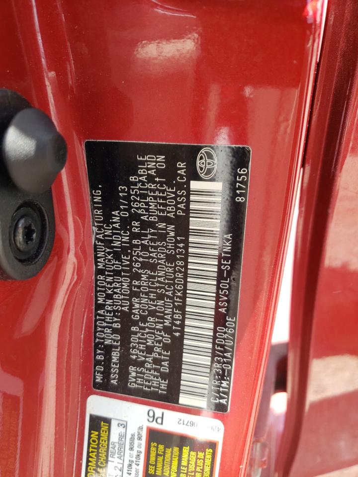 Photo 11 VIN: 4T4BF1FK6DR281341 - TOYOTA CAMRY 