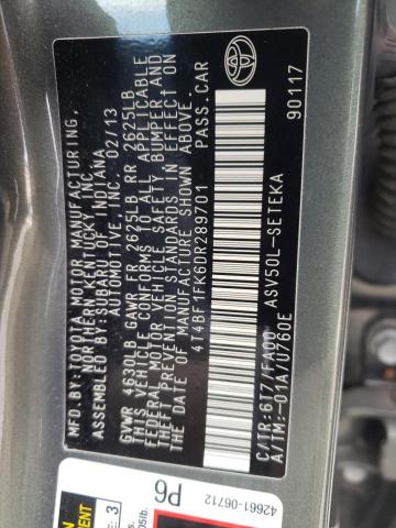 Photo 11 VIN: 4T4BF1FK6DR289701 - TOYOTA CAMRY 