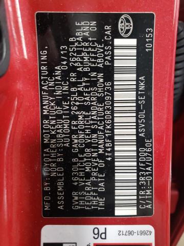 Photo 9 VIN: 4T4BF1FK6DR309736 - TOYOTA CAMRY 