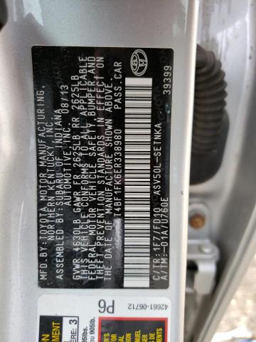 Photo 12 VIN: 4T4BF1FK6ER338980 - TOYOTA CAMRY L 