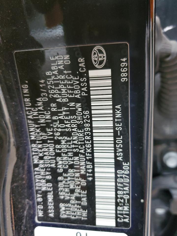 Photo 11 VIN: 4T4BF1FK6ER398256 - TOYOTA CAMRY 