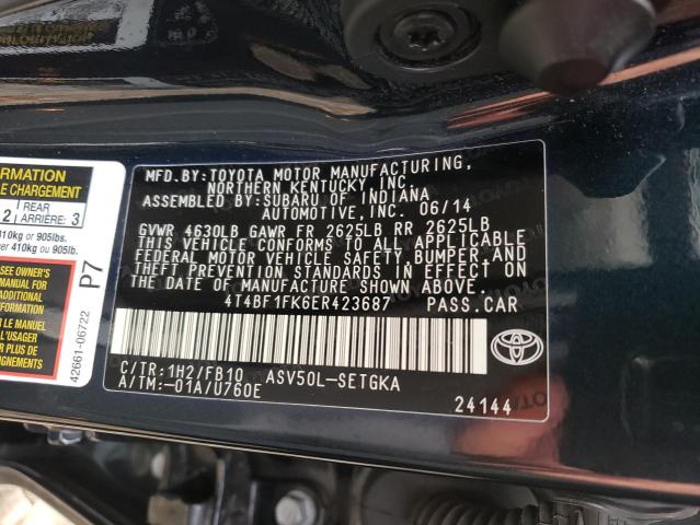 Photo 11 VIN: 4T4BF1FK6ER423687 - TOYOTA CAMRY L 