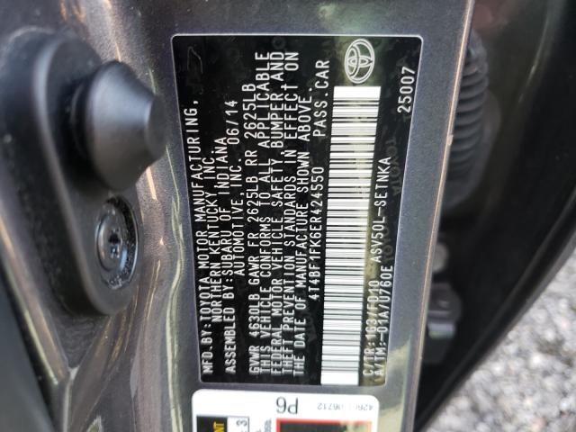 Photo 9 VIN: 4T4BF1FK6ER424550 - TOYOTA CAMRY L 