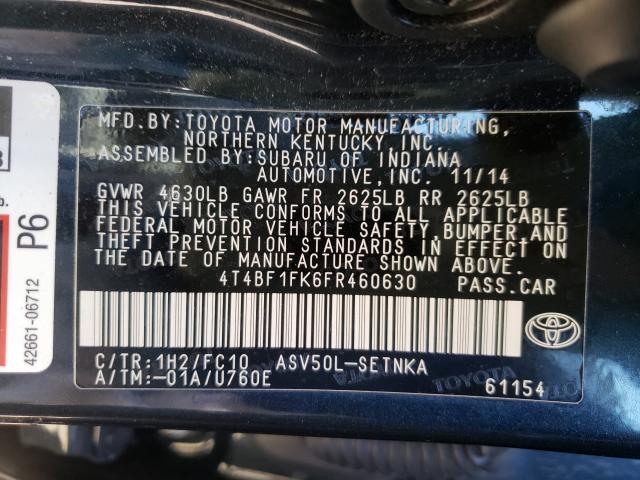 Photo 9 VIN: 4T4BF1FK6FR460630 - TOYOTA CAMRY 