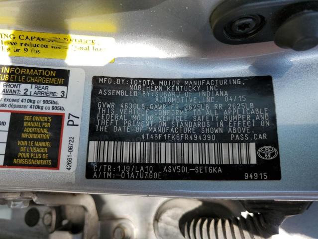 Photo 12 VIN: 4T4BF1FK6FR494390 - TOYOTA CAMRY LE 