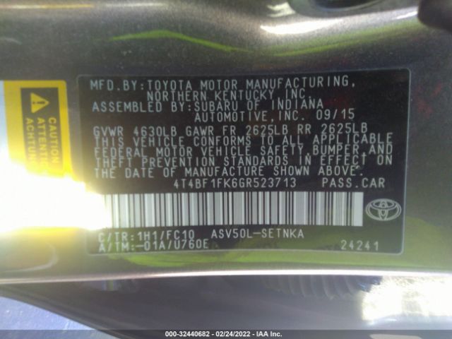 Photo 8 VIN: 4T4BF1FK6GR523713 - TOYOTA CAMRY 