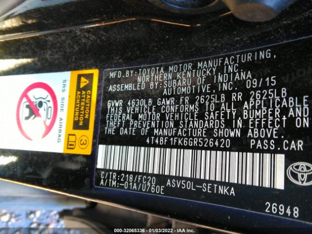 Photo 8 VIN: 4T4BF1FK6GR526420 - TOYOTA CAMRY 