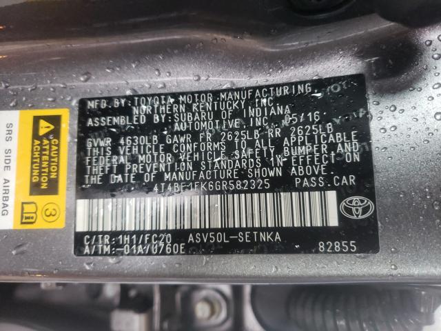 Photo 9 VIN: 4T4BF1FK6GR582325 - TOYOTA CAMRY LE 