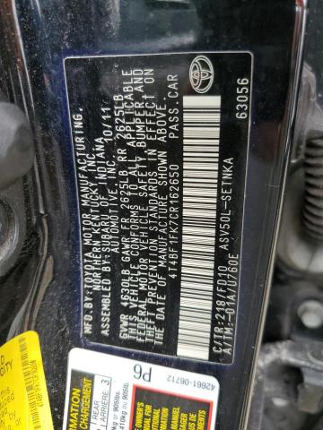 Photo 11 VIN: 4T4BF1FK7CR162650 - TOYOTA CAMRY BASE 