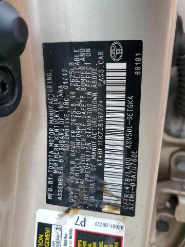 Photo 11 VIN: 4T4BF1FK7CR187774 - TOYOTA CAMRY BASE 