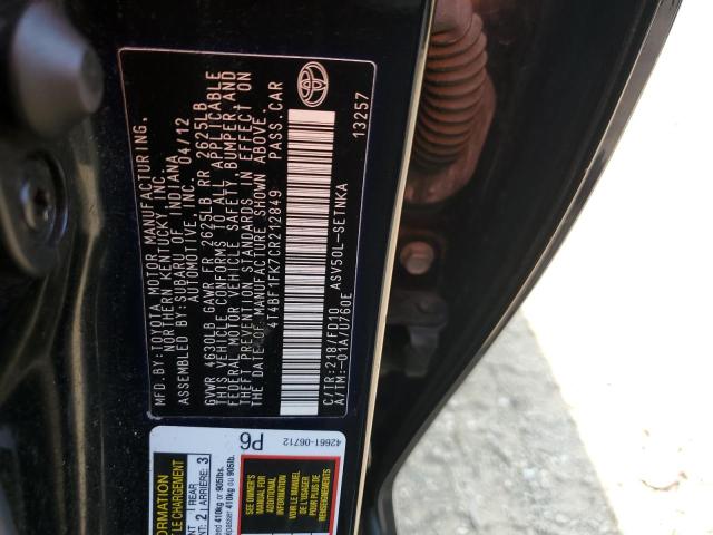 Photo 11 VIN: 4T4BF1FK7CR212849 - TOYOTA CAMRY 