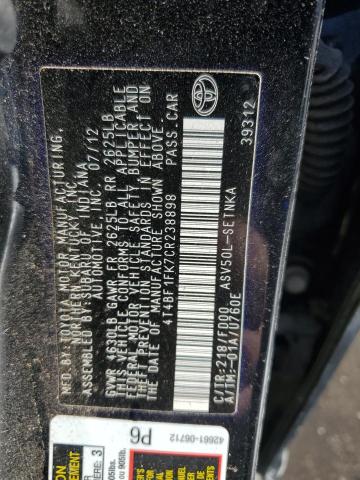 Photo 12 VIN: 4T4BF1FK7CR238898 - TOYOTA CAMRY 