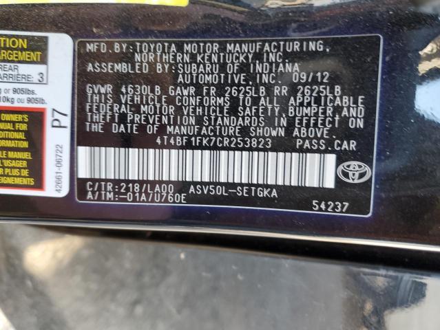 Photo 11 VIN: 4T4BF1FK7CR253823 - TOYOTA CAMRY BASE 