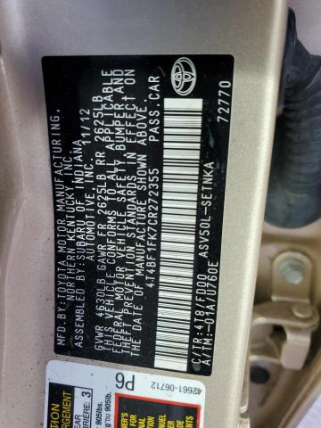 Photo 11 VIN: 4T4BF1FK7CR272355 - TOYOTA CAMRY 