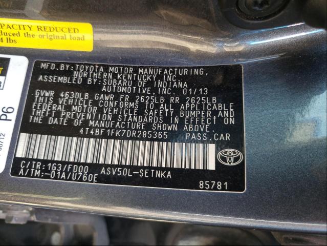 Photo 9 VIN: 4T4BF1FK7DR285365 - TOYOTA CAMRY L 