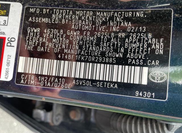 Photo 9 VIN: 4T4BF1FK7DR293885 - TOYOTA CAMRY L 