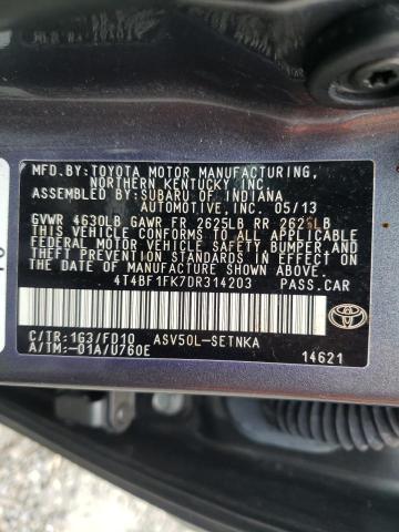 Photo 9 VIN: 4T4BF1FK7DR314203 - TOYOTA CAMRY L 