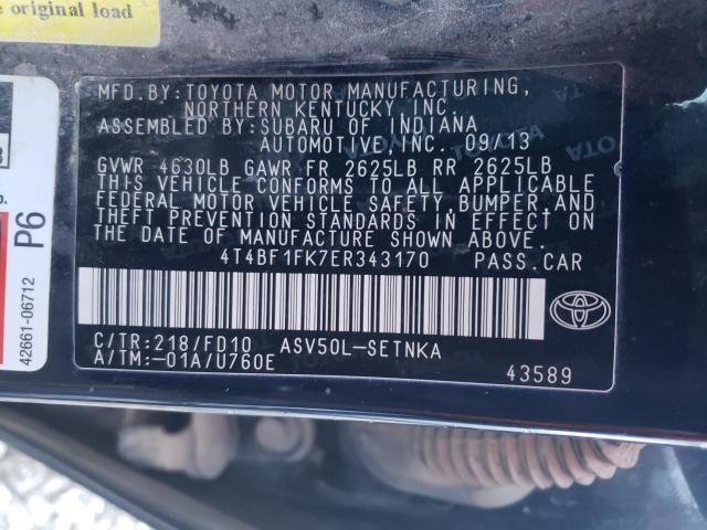 Photo 9 VIN: 4T4BF1FK7ER343170 - TOYOTA CAMRY L 