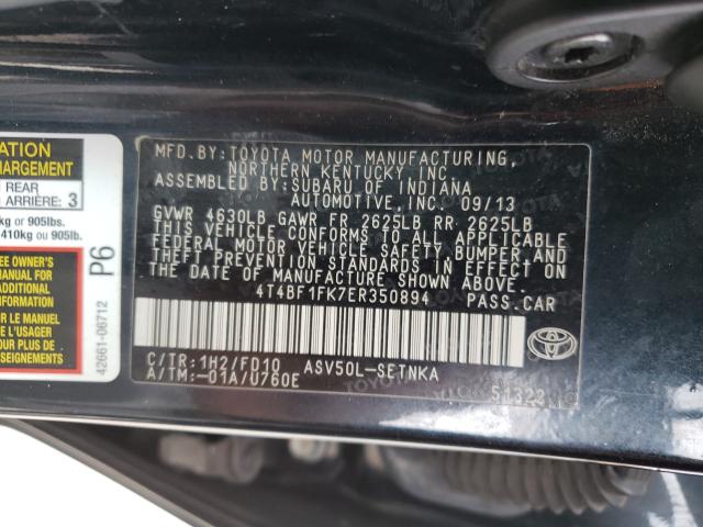 Photo 9 VIN: 4T4BF1FK7ER350894 - TOYOTA CAMRY L 