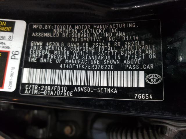 Photo 9 VIN: 4T4BF1FK7ER376220 - TOYOTA CAMRY L 