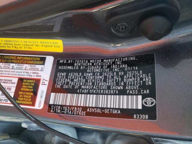 Photo 9 VIN: 4T4BF1FK7ER382874 - TOYOTA CAMRY L 