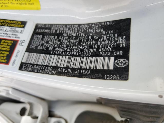 Photo 11 VIN: 4T4BF1FK7ER412830 - TOYOTA CAMRY L 