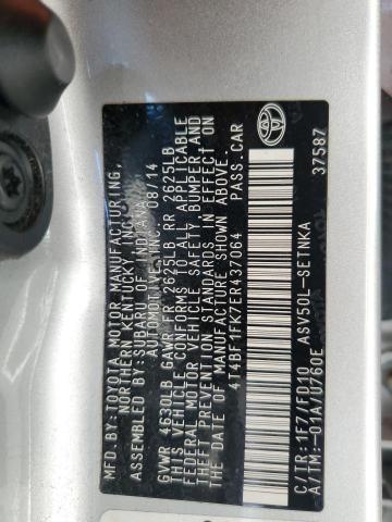 Photo 11 VIN: 4T4BF1FK7ER437064 - TOYOTA CAMRY L 