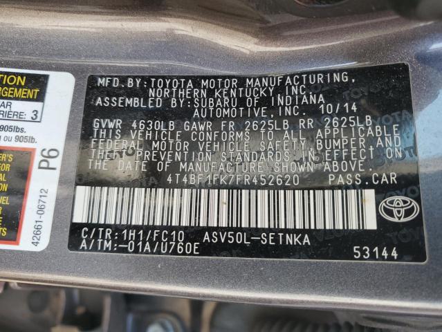 Photo 11 VIN: 4T4BF1FK7FR452620 - TOYOTA CAMRY LE 