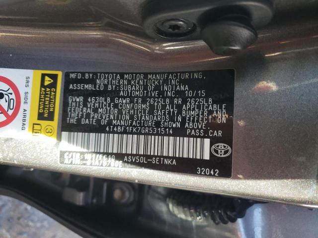 Photo 9 VIN: 4T4BF1FK7GR531514 - TOYOTA CAMRY LE 