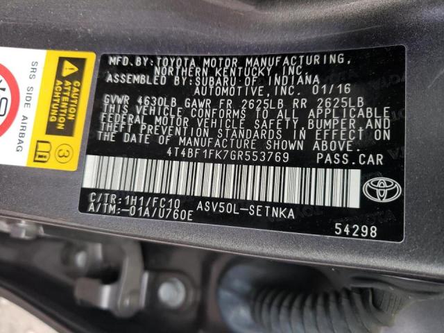 Photo 9 VIN: 4T4BF1FK7GR553769 - TOYOTA CAMRY LE 