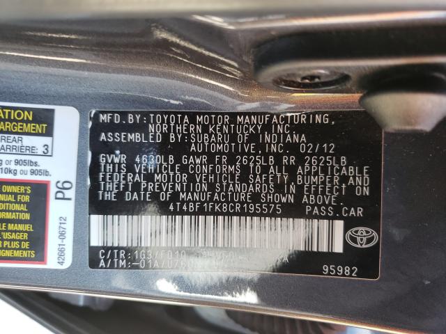 Photo 9 VIN: 4T4BF1FK8CR195575 - TOYOTA CAMRY BASE 