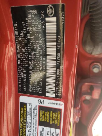 Photo 11 VIN: 4T4BF1FK8CR245911 - TOYOTA CAMRY BASE 