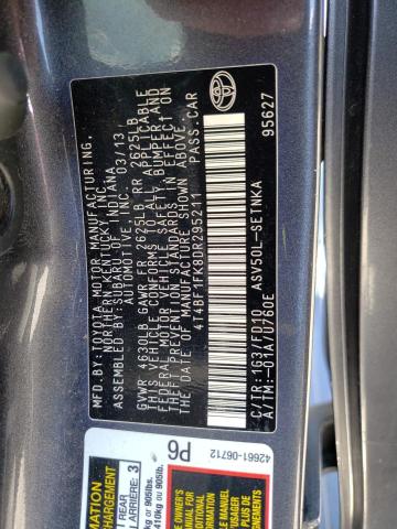 Photo 12 VIN: 4T4BF1FK8DR295211 - TOYOTA CAMRY L 