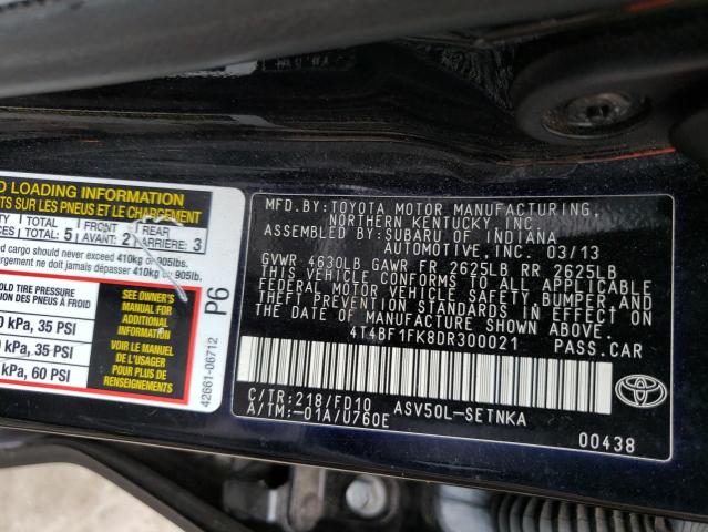 Photo 9 VIN: 4T4BF1FK8DR300021 - TOYOTA CAMRY L 