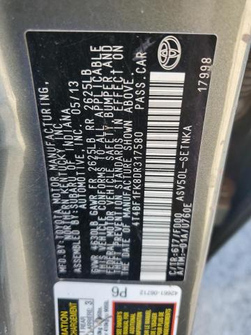 Photo 11 VIN: 4T4BF1FK8DR317580 - TOYOTA CAMRY L 