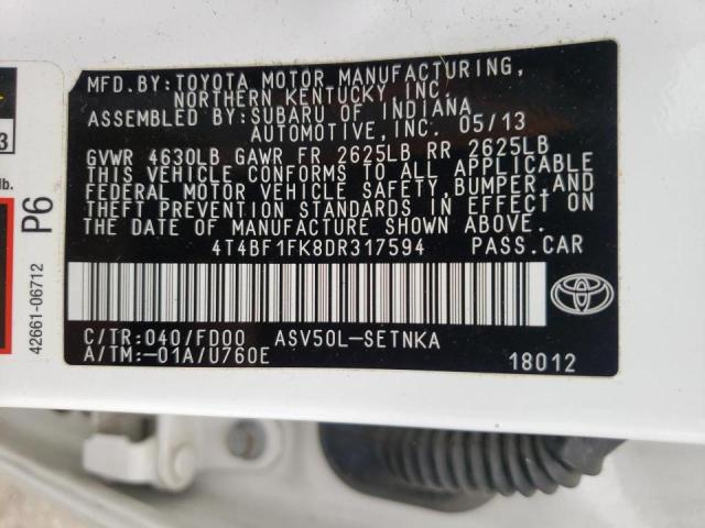 Photo 9 VIN: 4T4BF1FK8DR317594 - TOYOTA CAMRY L 