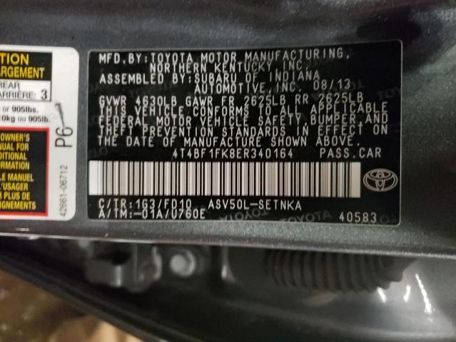 Photo 11 VIN: 4T4BF1FK8ER340164 - TOYOTA CAMRY L 