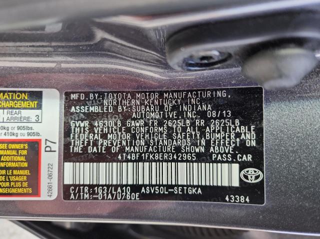 Photo 9 VIN: 4T4BF1FK8ER342965 - TOYOTA CAMRY L 