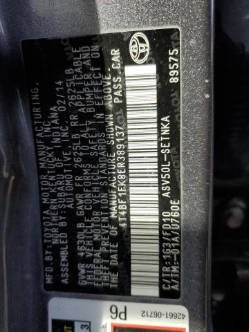 Photo 11 VIN: 4T4BF1FK8ER389137 - TOYOTA CAMRY 