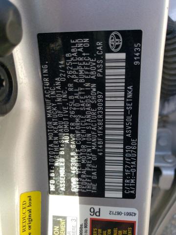 Photo 12 VIN: 4T4BF1FK8ER390997 - TOYOTA CAMRY L 