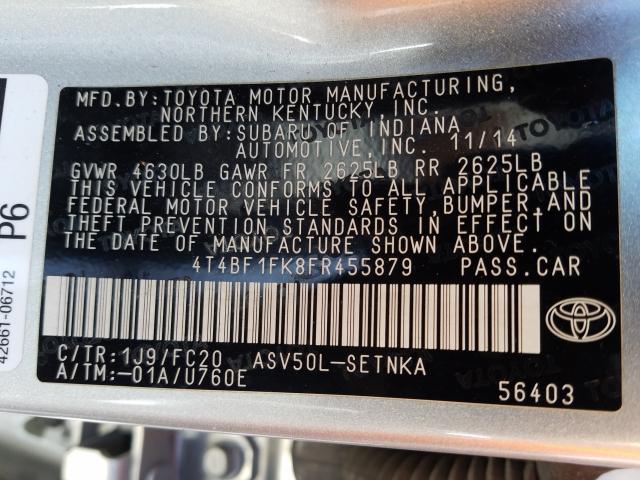 Photo 9 VIN: 4T4BF1FK8FR455879 - TOYOTA CAMRY LE 